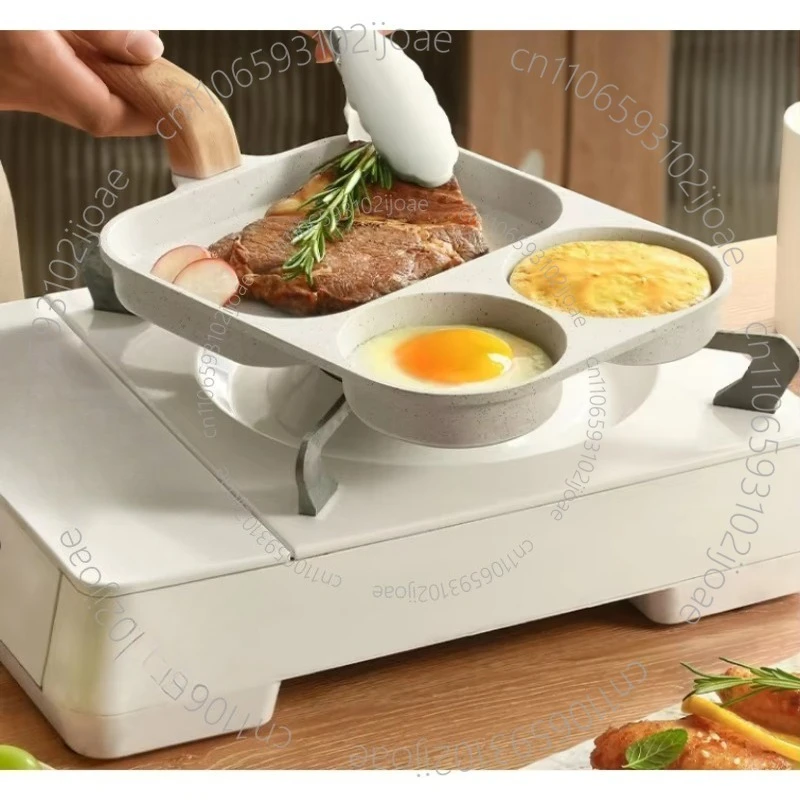Universal 3 household anti-scalding bacon steak egg kitchen plate breakfast frying pan non-stick cookware