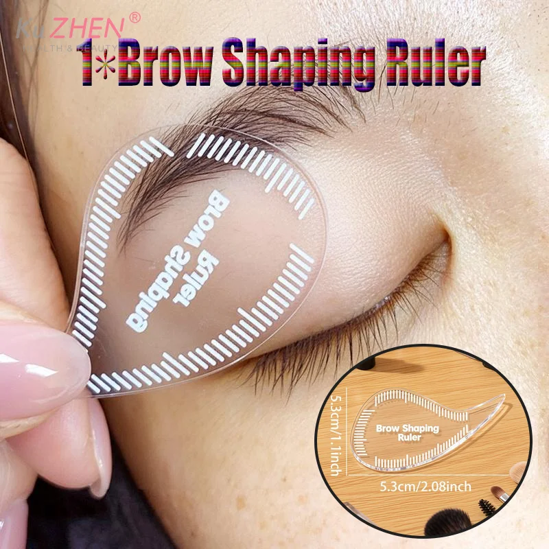 1PC ティアドロップアーチブロウマッピングツール 1分で眉を整えるルーラーテンプレートステンシル 素早く描けるPMU眉毛ヘアストロークアイライナー