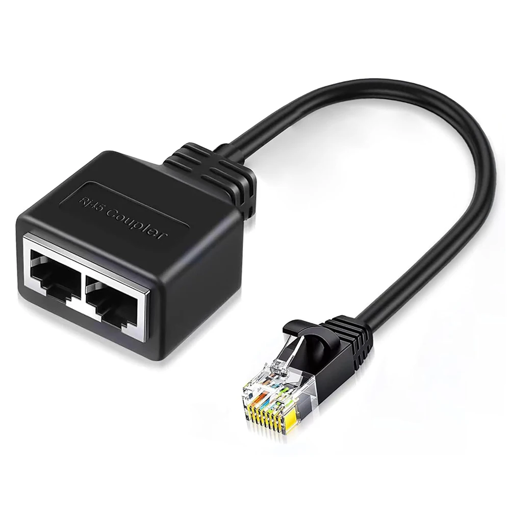 

Cat7 6e 6 5 5e Ethernet Cable LAN Splitter Adapter RJ45 1 to 2 Network Internet Extension Cord for Computer