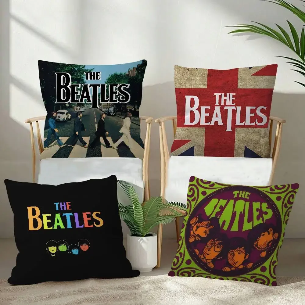 Yellow Submarine T-The band Beatles Double-sided Printed pillow cover Short plush Suitable living room sofas throw cushion cover