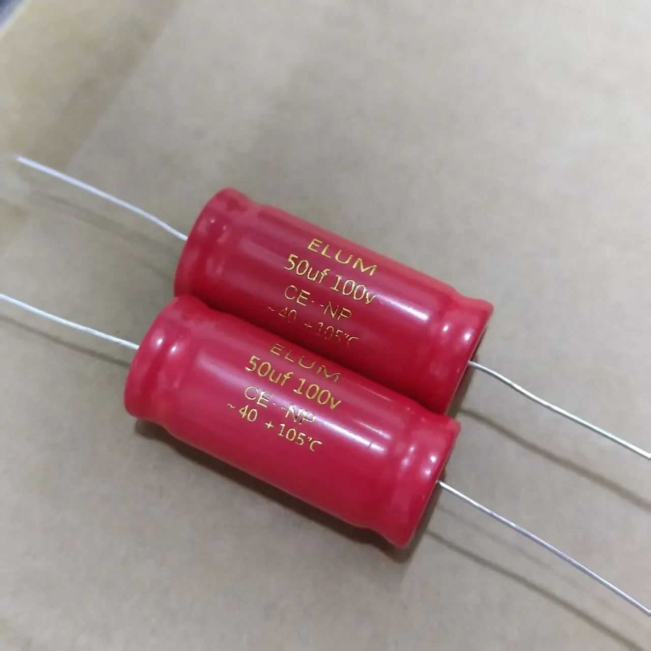 10PCS for Audio Device 50UF 100V New Original Axial Horizontal Non‑Polar Audio Capacitor 18*40