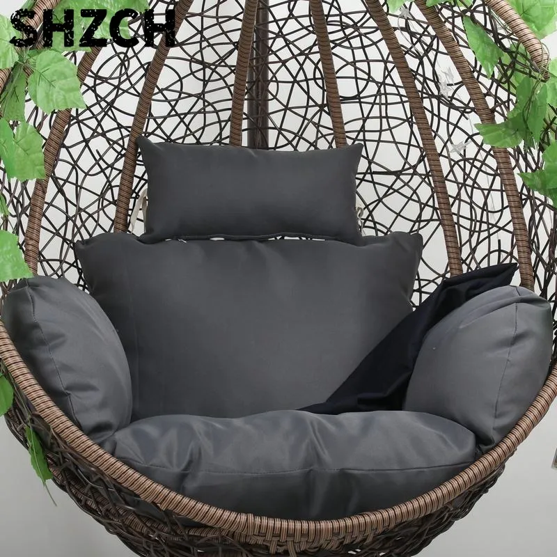 Egg Chair Cushion Hanging Basket Seat Cushion Thicken Soft Egg Swing Chair Pad Hanging Egg Chair Cushion with Headrest