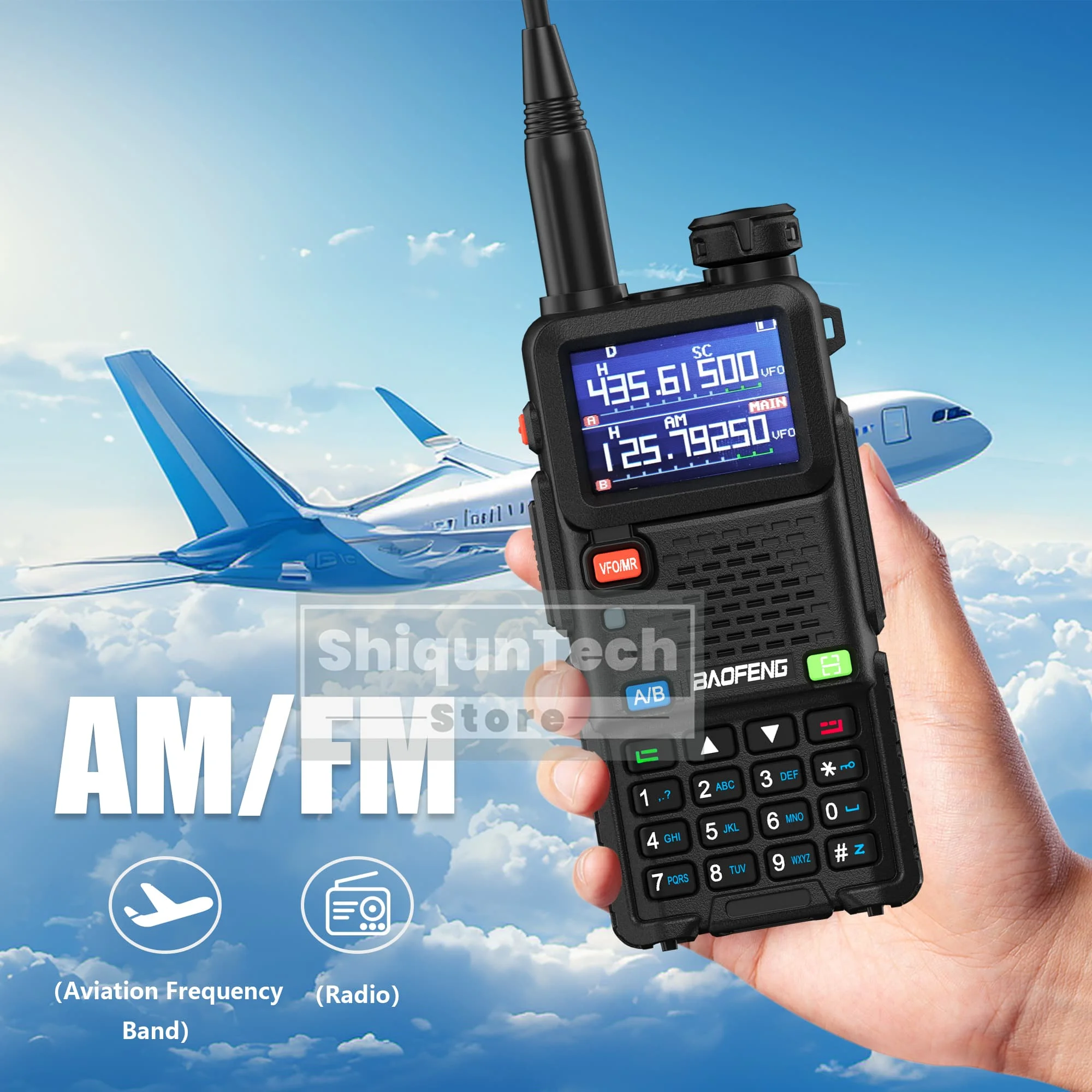 UV-5RM Baofeng اسلكية تخاطب Ture 10 واط راديو FM IC شهادة USB-C شحن عالية الطاقة 2500 مللي أمبير/3800 مللي أمبير/6800 مللي أمبير نسخة التردد #4