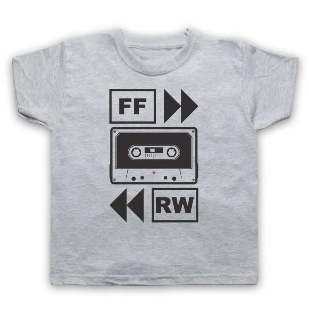 FAST FORWARD REWIND CASSETTE TAPE RETRO MUSIC AUDIO  KIDS CHILDS T-SHIRT  Y2K tops Unisex Summer Short Sleeve