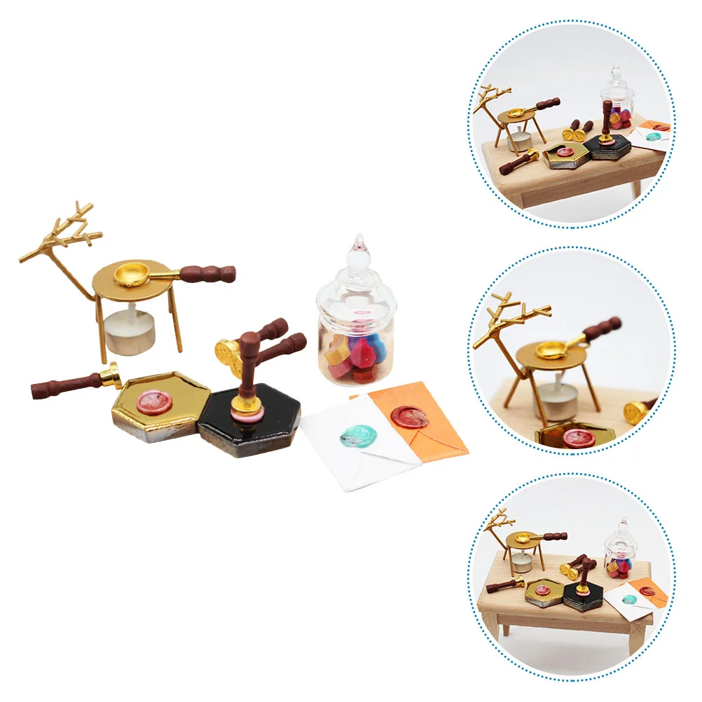 

Decoration Mini Seal Fire Paint Miniature House Prop Combination Toy Supply Accessory Simulated Wax Model