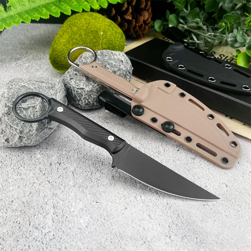 Nylon Fiber Handle Camping Fixed Blade Knife 8Cr13Mov Blade with Kydex Sheath Outdoor EDC Hunting Straight Knife