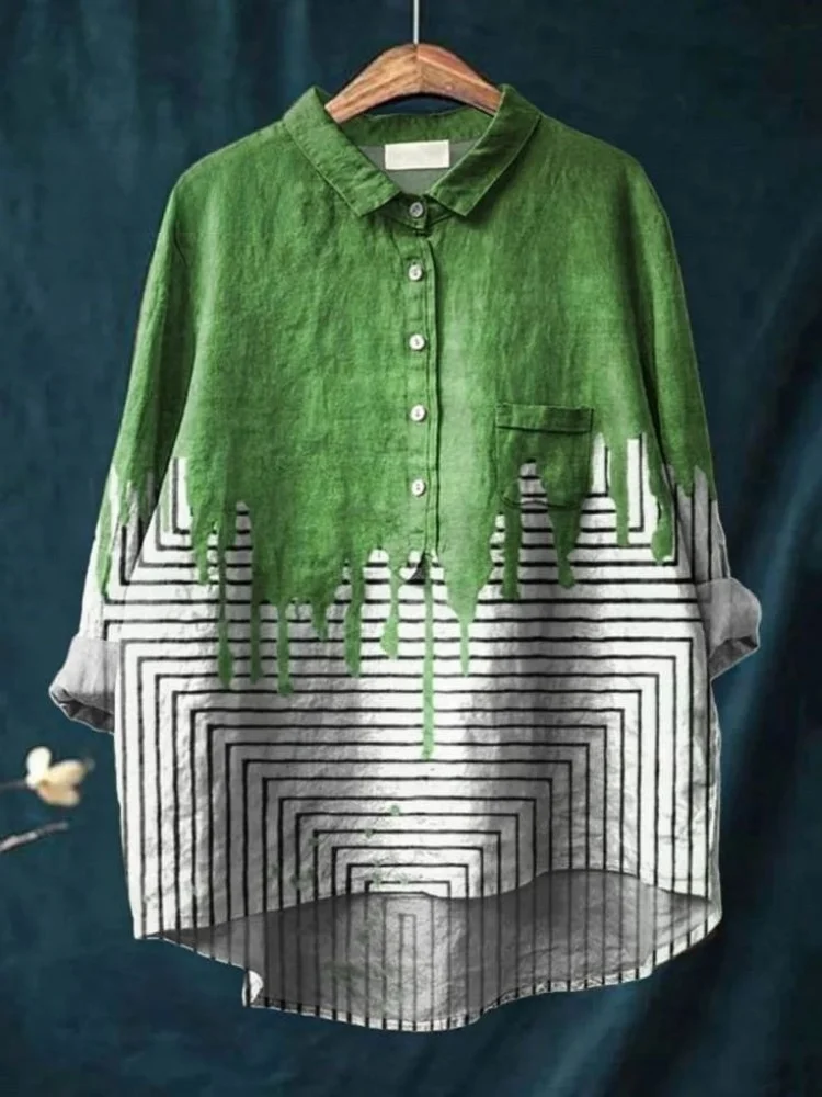 

Женская блузка больших размеров, модная, с длинным рукавом, отложным воротником, на половину пуговицах, оверсайз, в богемном стиле, для отпуска, 5XL, винтажный женский топ