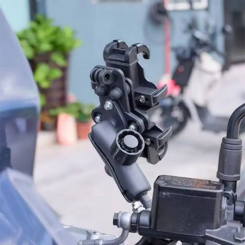 Support guidon vélo téléphone rotatif Mobile support de moto 360 °   Support de téléphone portable en aluminium pour vélo électrique GPS, support de rétroviseur