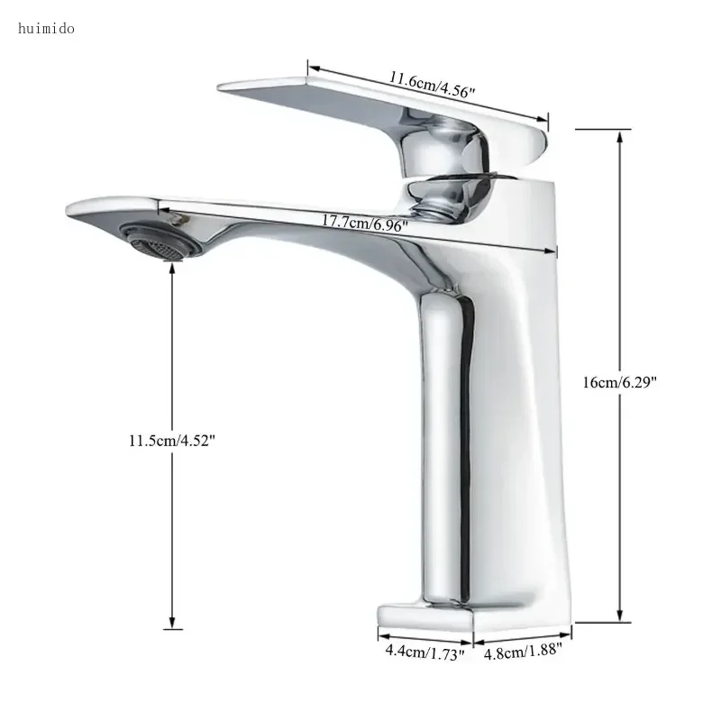 High-end Brass Bathroom Sink Faucet Grey Hot And Cold Water Mixer Tap Single Handle Deck Mounted Washbasin Crane For Bathroom