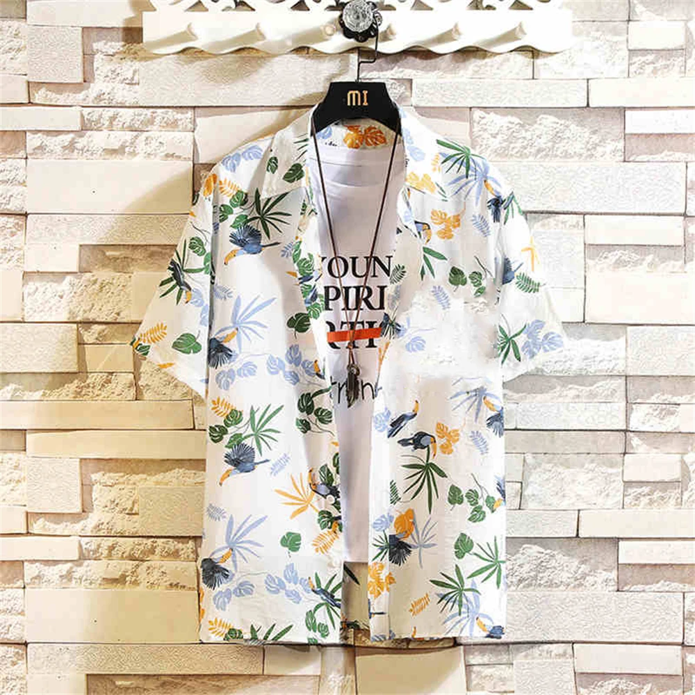 Summer Men's Shirt Coconut Tree 3D Print Short Sleeve Breathable Men's Tops Casual Loose Shirts Men Oversized Shirts for Men