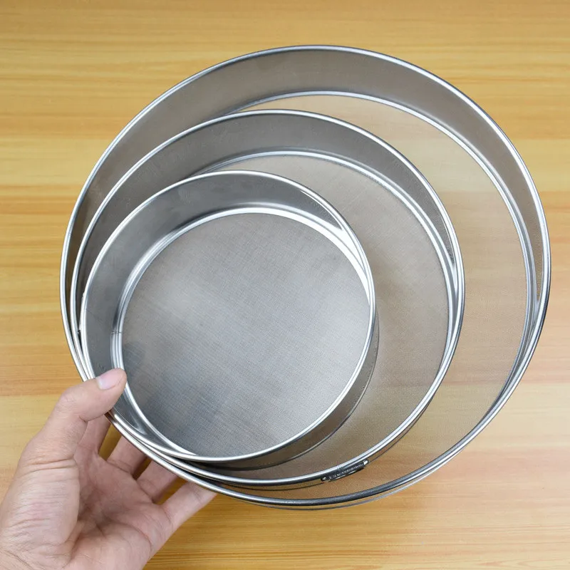 Flour Sieve Fine Mesh 304 Stainless Steel 60 Mesh Round Flour Sifter Strainer for Baking Straining Powdering Tea Juice