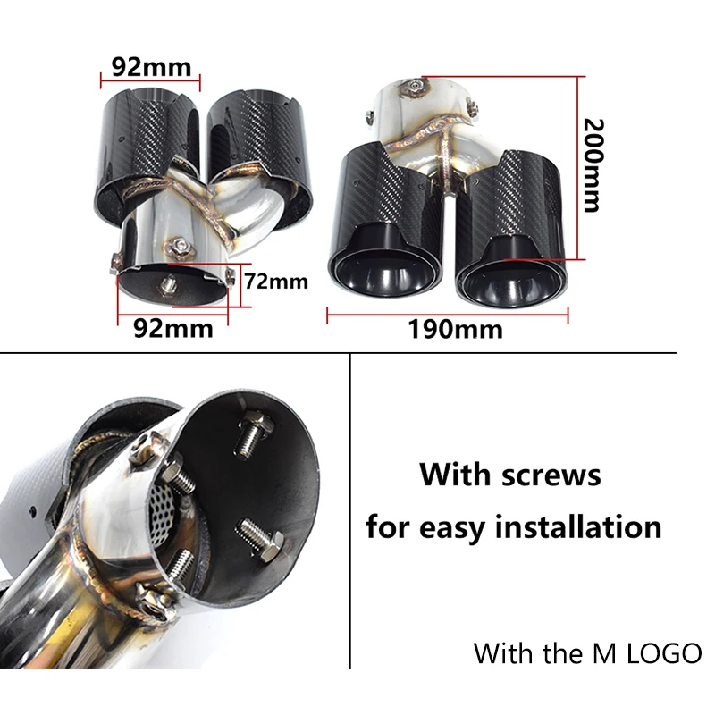 2 pcs/Lot Carbon Fiber Black Mufflers For 2019-2026 BMW 3 Series G20 G21 M340i Exhaust Upgrade Tailpipe Tips