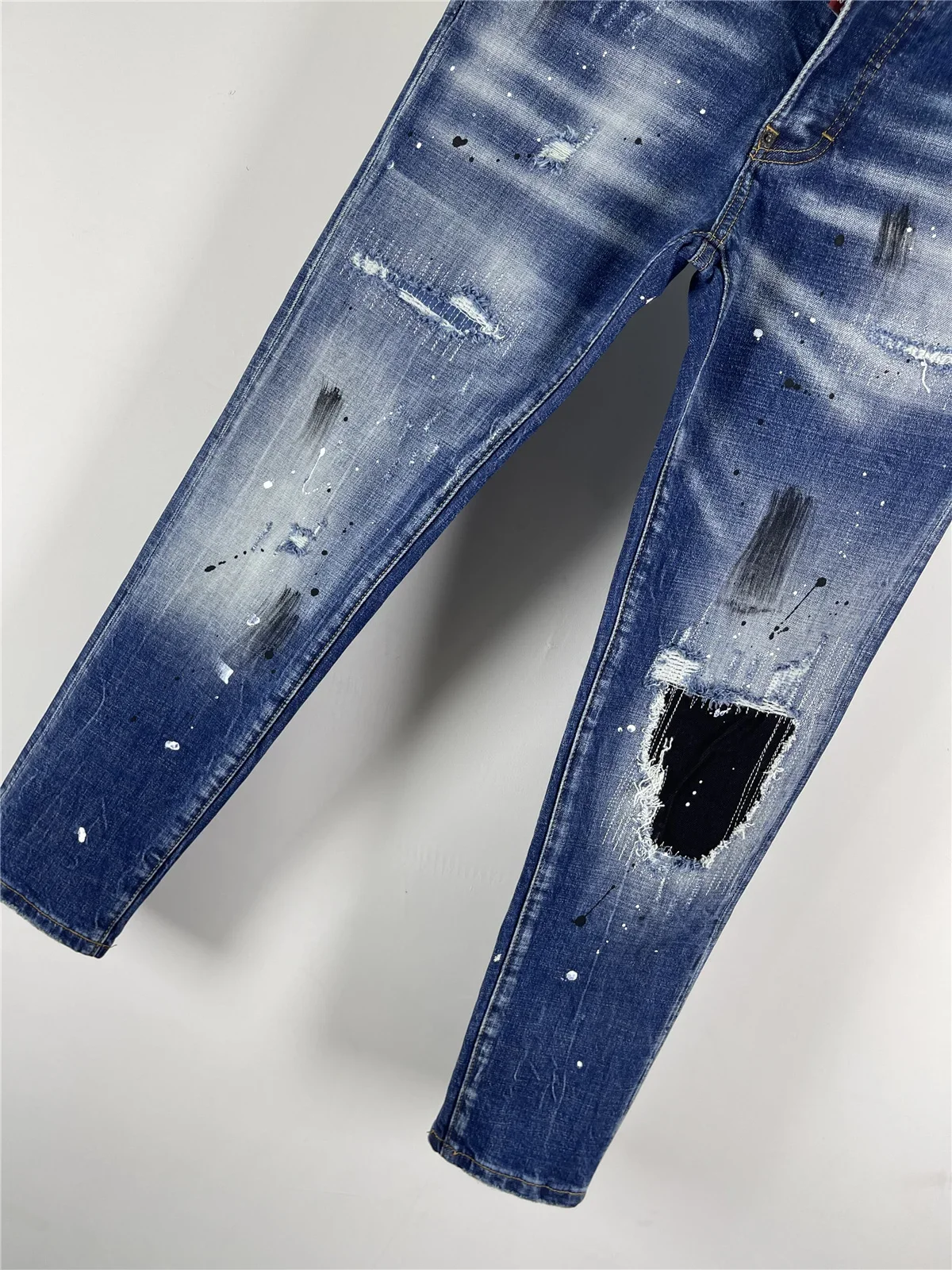 2025 herfst en winter nieuwe mode heren gewassen casual donkerblauw slanke mode heren all-match jeans heren