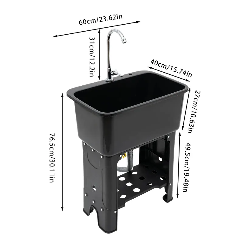 Large Utility Sink Laundry Tub (22.05x12.6x10.24