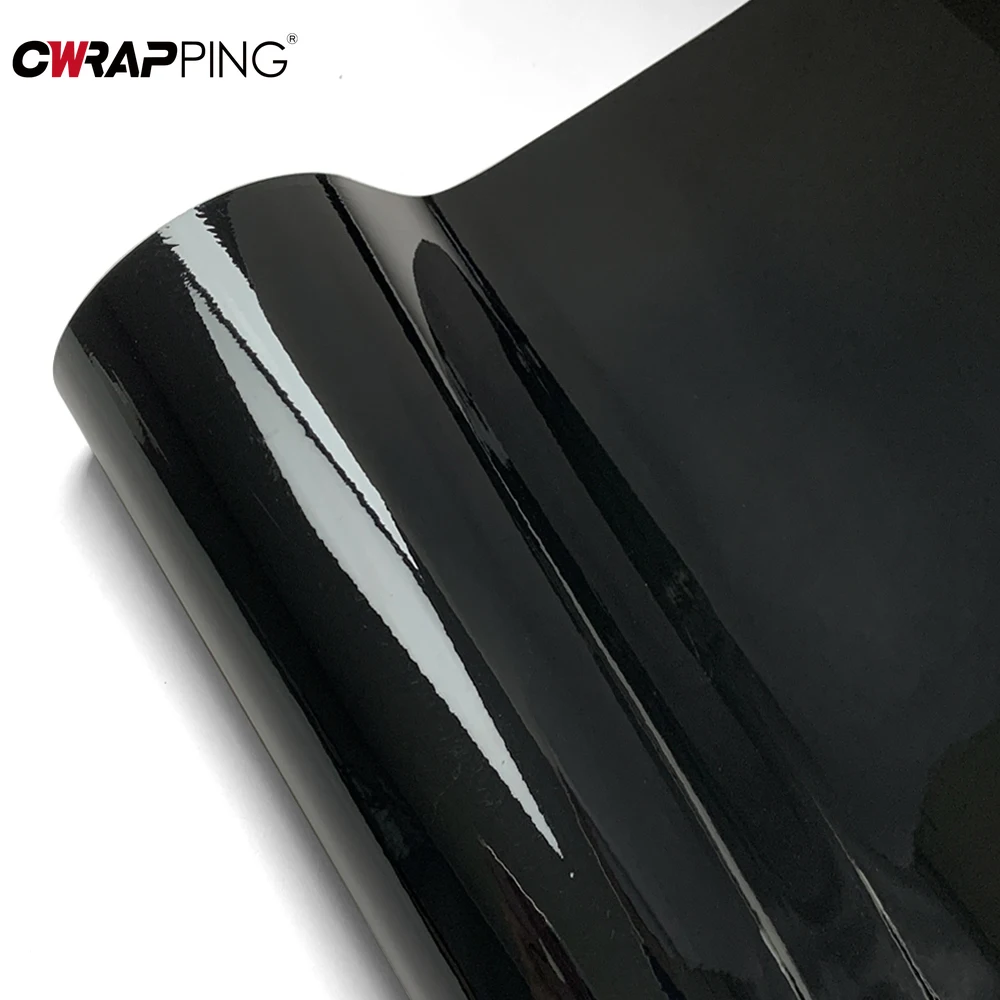 

Glossy Black Serie Vinyl Car Wrap Film Self Adhesive Sheet Vehicle Window Trim Console Computer Scooter Auto Decoration Stickers