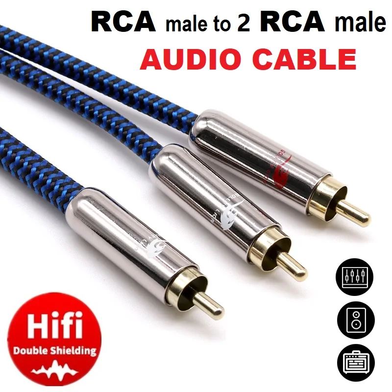 

RCA to 2x RCA Male Audio Cable for Subwoofer Amplifier TV CD DVD Player Home Hi-Fi Stereo Sound Systems Speaker Shielded Cords