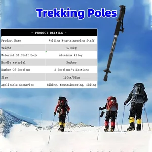 Faltbare Stoßdämpfer -Trekkingstangen, Ultra -Light -Pole -Gehen, geeignet für Camping im Freien, Rucksackbereitungsgeräte und Reisen 12 Hauptverkaufsschockfledermäuse - №3