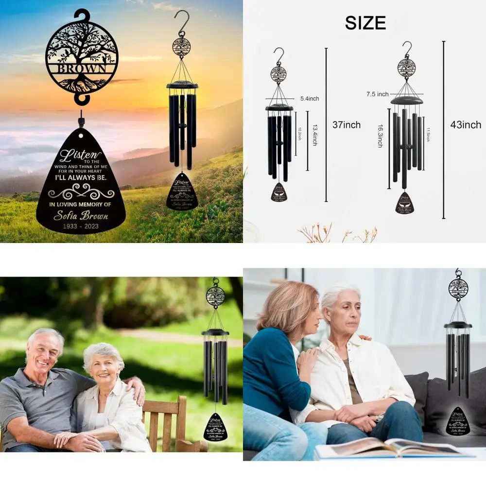 

37-inch custom memorial wind chime: a personalized tribute for cherished memories