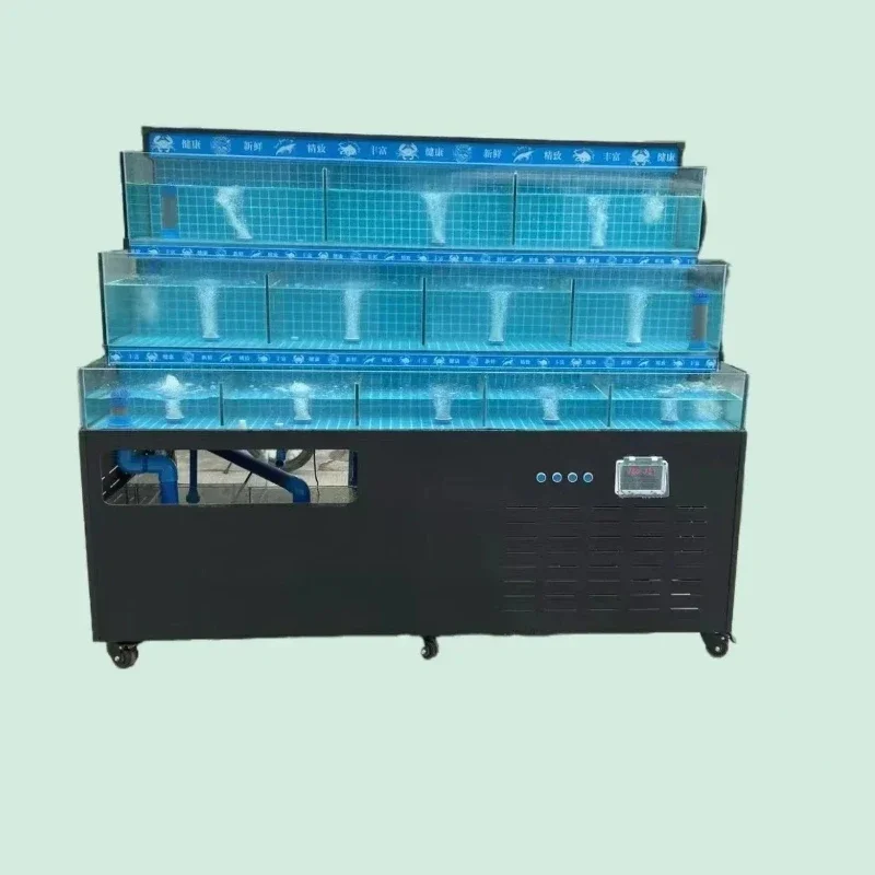 BV mobile seafood tank shell pool supermarket seafood fish tank commercial seafood tank pool refrigeration all-in-one machine