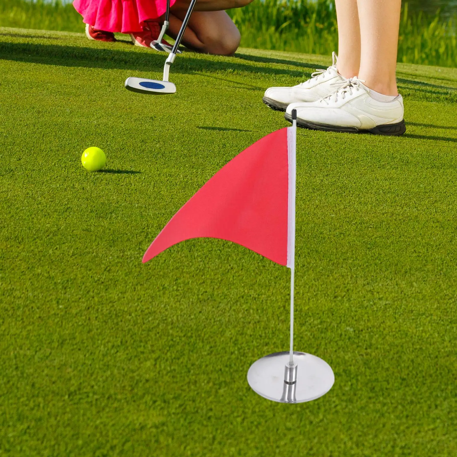 

Golf Practice Putting Cup Flag Stick All Direction Putting Hole Disc Golf Supplies for Golf Practicing Yard Sports Office Indoor