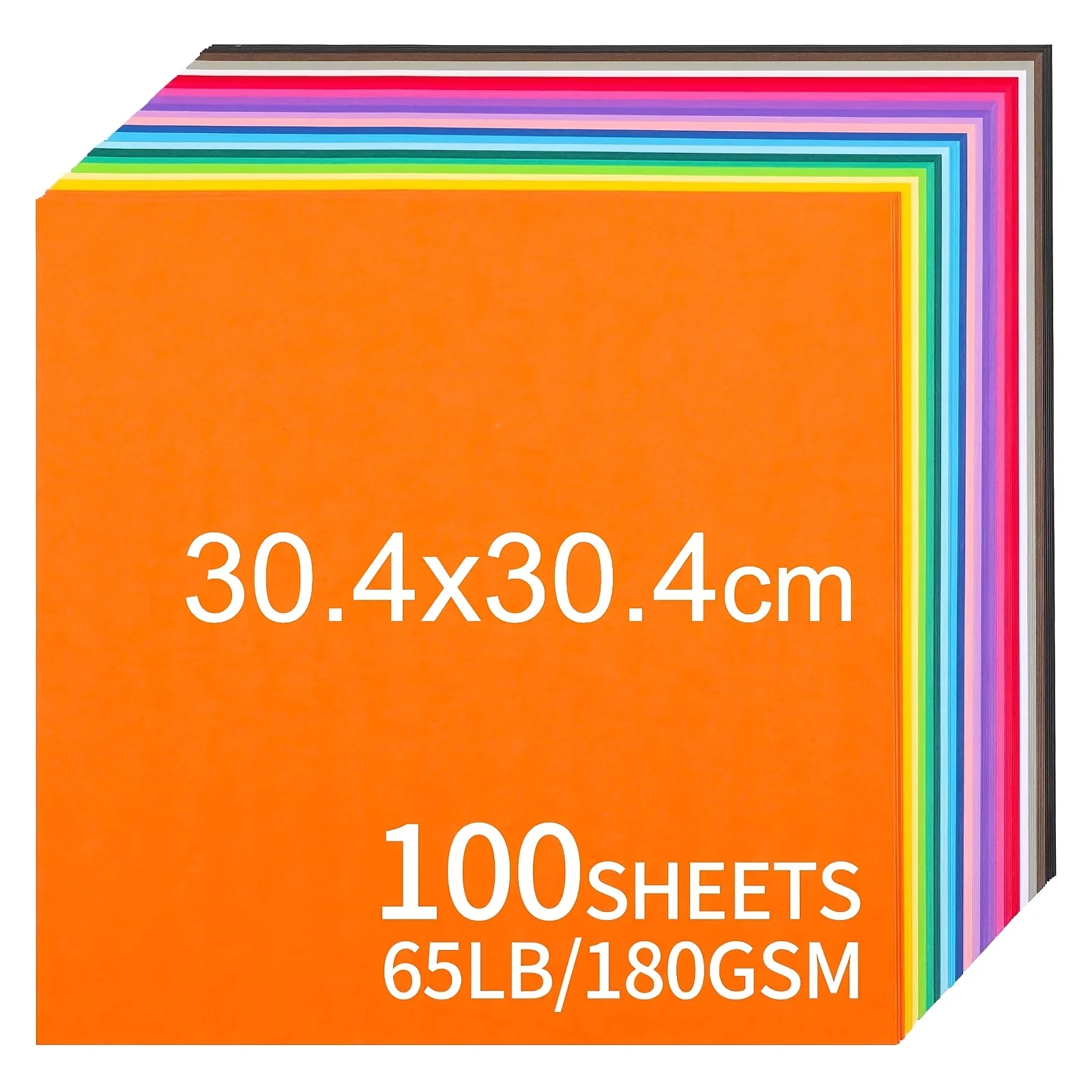 100 Sheets Colored Cardstock, 20 Vivid Colors 180GSM Card Paper for Card Making, Scrapbooking, Arts and Crafts Projects (30.5x30.5cm)