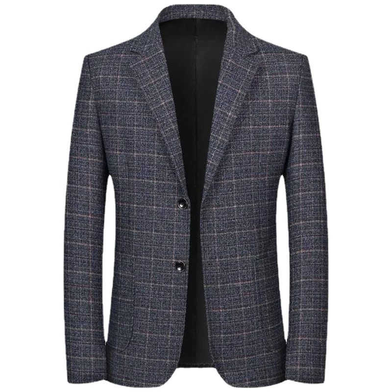 

2023 New Autumn Men Plaid Blazers Suits Jackets Male Korean Design Blazers Coats Business Casual Slim Fit Blazers Clothing L117