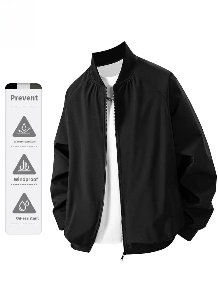 

Мужская свободная куртка-бомбер с воротником-стойкой, весенне-осенняя, непромокаемая, повседневная, универсальная, модная, из полиэстера...