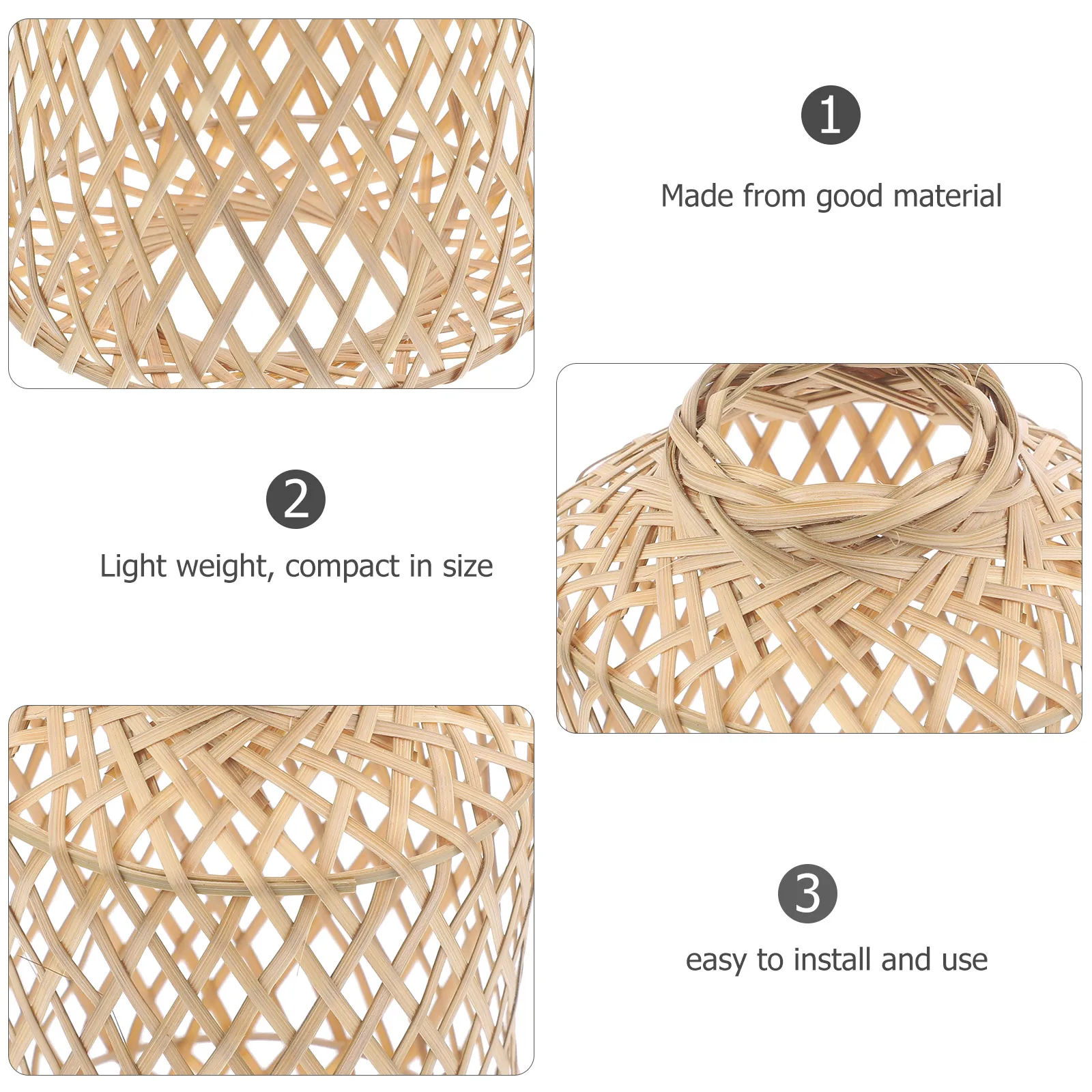 

Woven Bamboo Lamp Cover Pendant Light Shade Decorative Rustic Ceiling Chandelier Replacement Hanging Light Shade Durable