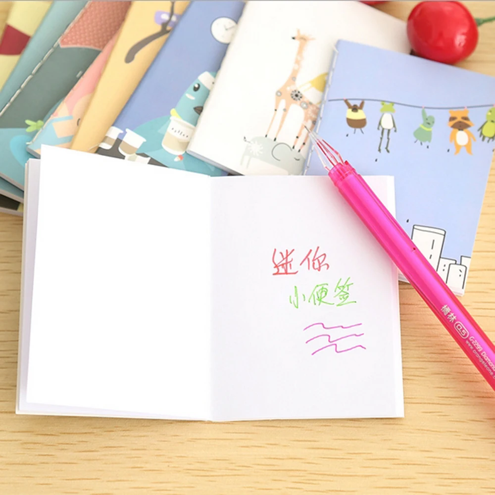 1pc Mini Cute Cartoon Animal Portable Notepad Paper Notebook Journal Diary Diarybook Notebooks Office School Supplies
