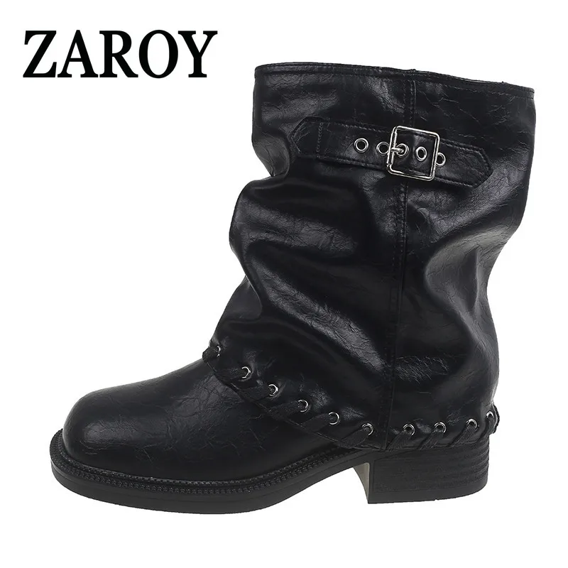 【Outlet Clearance】2026 Autumn New stylish knight boots with height-increasing and anti-slip belt buckle rivets