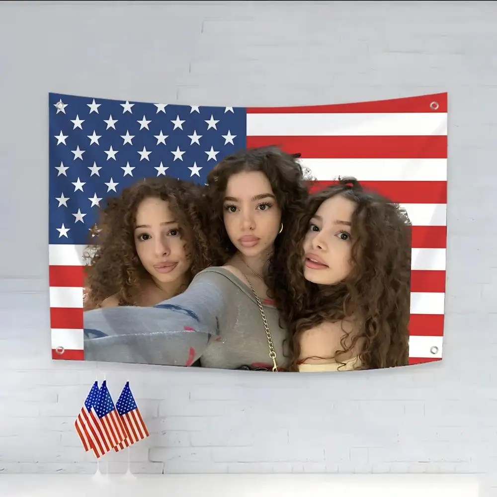 Kalogeras Sisters 2024 American Flag Flags flags four rings hanging no edging for indoor use and outdoor decor easy hanging
