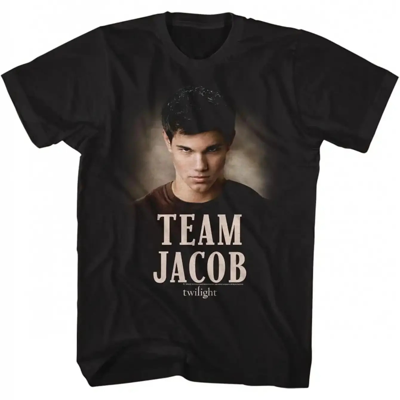 Camiseta con retrato de Twilight Team Jacob y Robert Pattinson, unisex, adecuada para fanáticos de la saga Twilight con cuello redondo informal