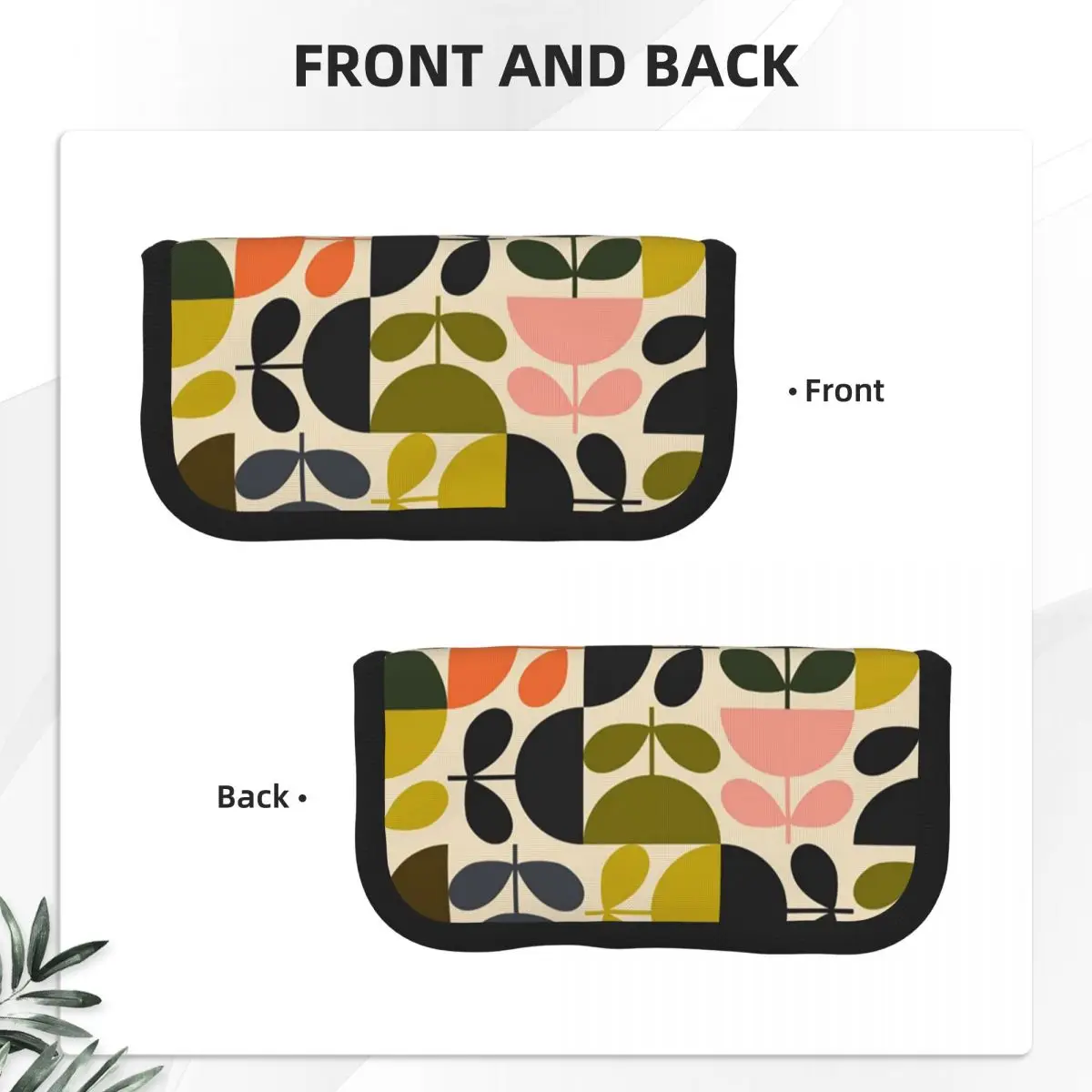 Flower Stem Orla Kiely Pattern Pencil Cases for Students School Pen Box Pencil Bag Big Capacity Pencil Pouch Pen Holder