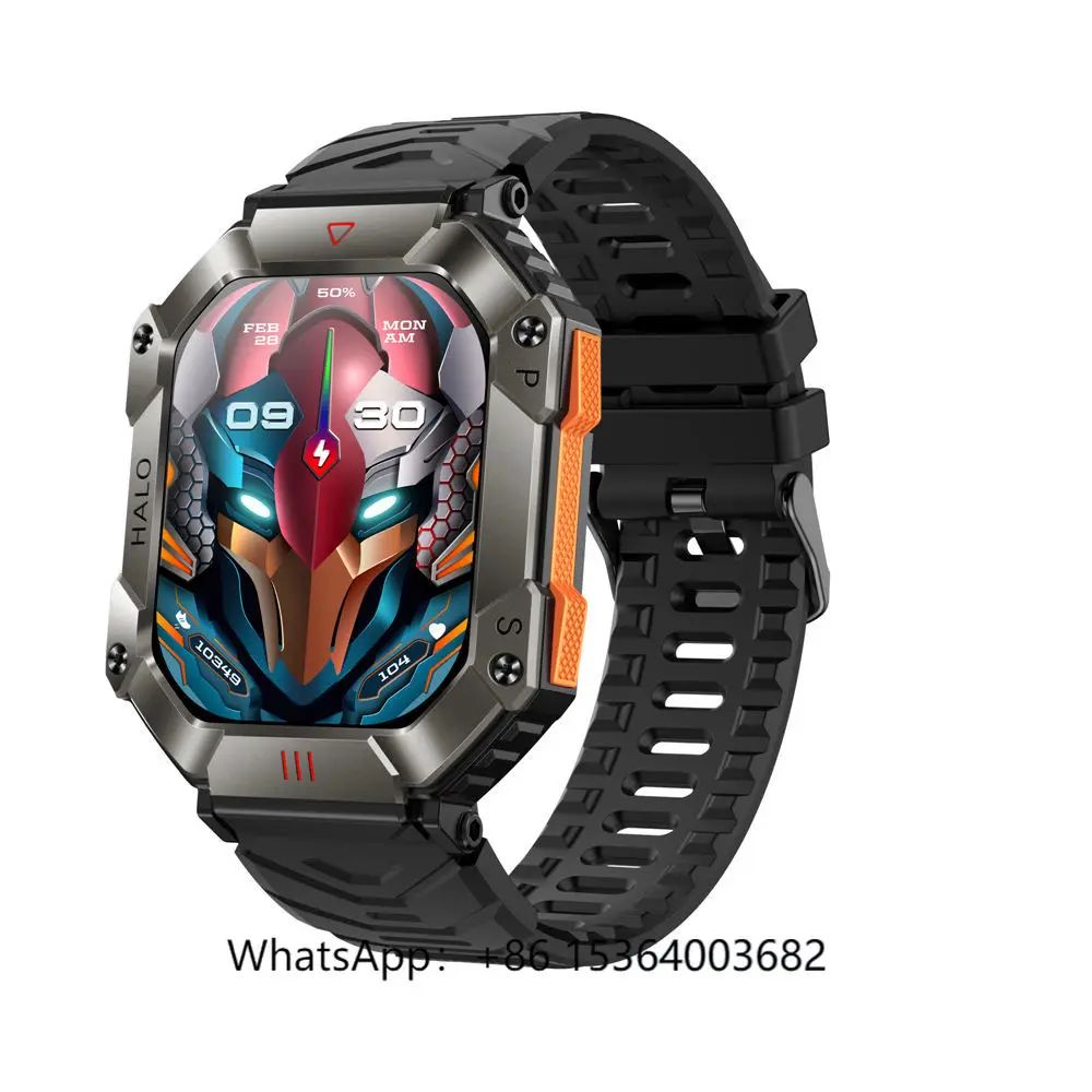 

TJXL- Sport Watches for Men KR80 Smartwatch Men BT Call Compass Watch Barometer Waterproof Big Screen Men Smart Watch KR80