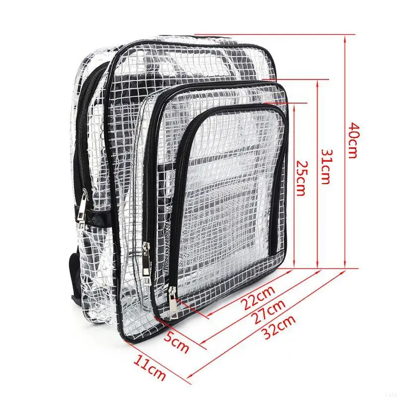 

Unisex Anti-static Clear Backpack Travel Shoulder Bags PVC Rucksack Engineer Too 547A