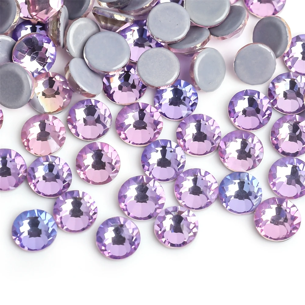 Viola chiaro/lavanda viola ferro su Strass/Strass di cristallo Hot fix Strass Nail Art cucito e decorazione del tessuto