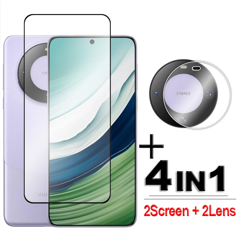 

4in1 For Huawei Mate 60 Glass For Mate 60 Tempered Glass 6.69 inch Full Cover 2.5D Screen Protector For Huawei Mate 60 Lens Film