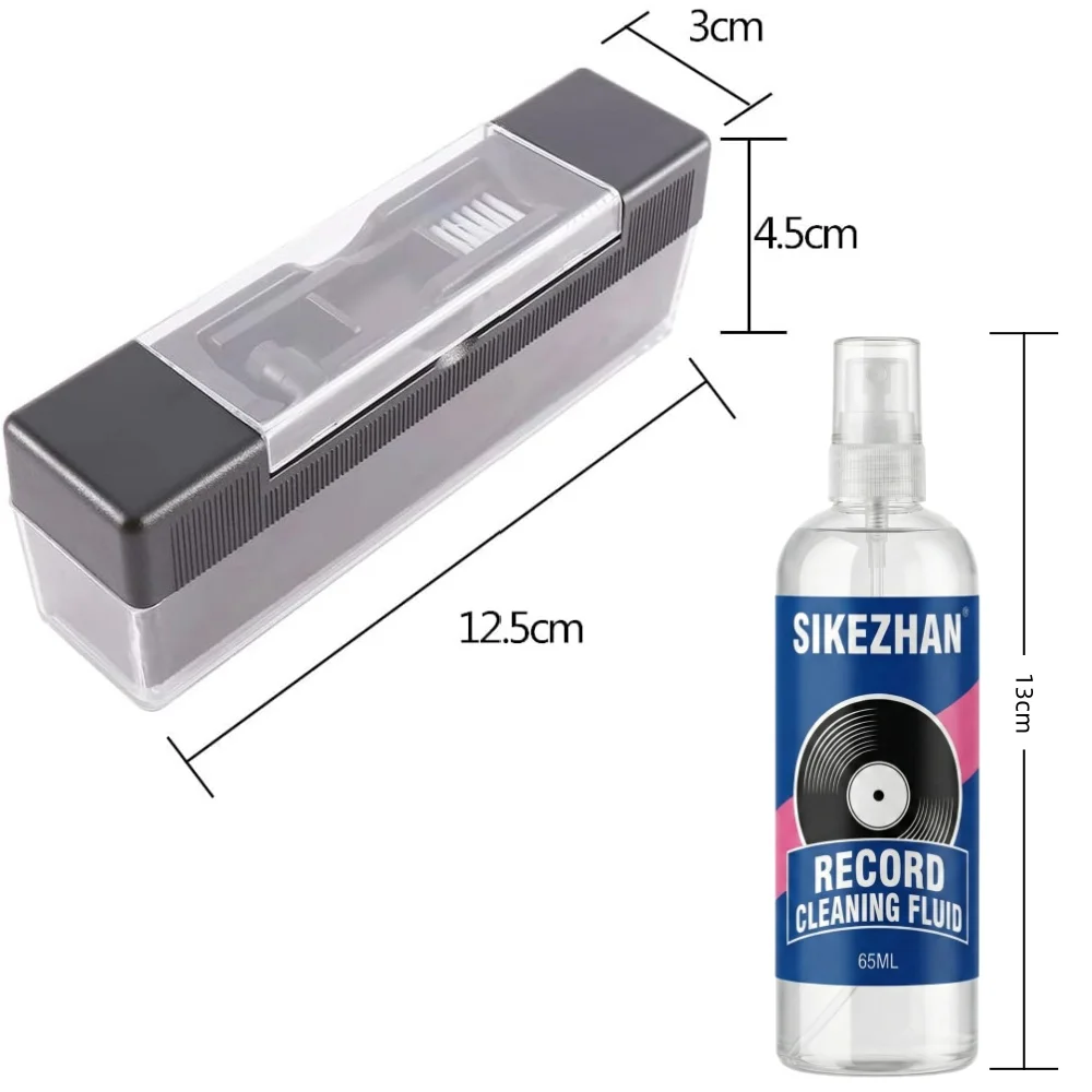 Schallplattenreiniger-Set mit 65-ml-Spray, antistatischer Samtbürste und Stylus-Reinigungswerkzeugen für den sicheren Einsatz auf Vinyl-Plattenspieler – Detail 6