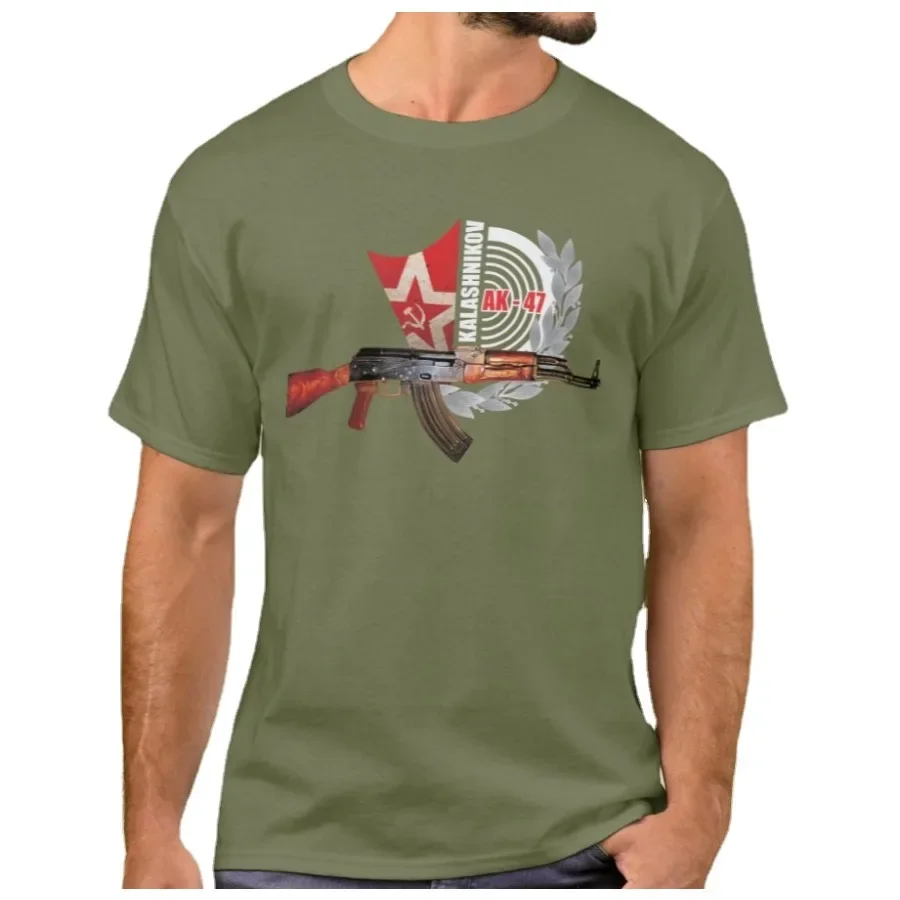 Kalashnikov AK-47 Assault Rifle Russian Army Gun T-Shirt. Summer Cotton Short Sleeve O-Neck Mens T Shirt New