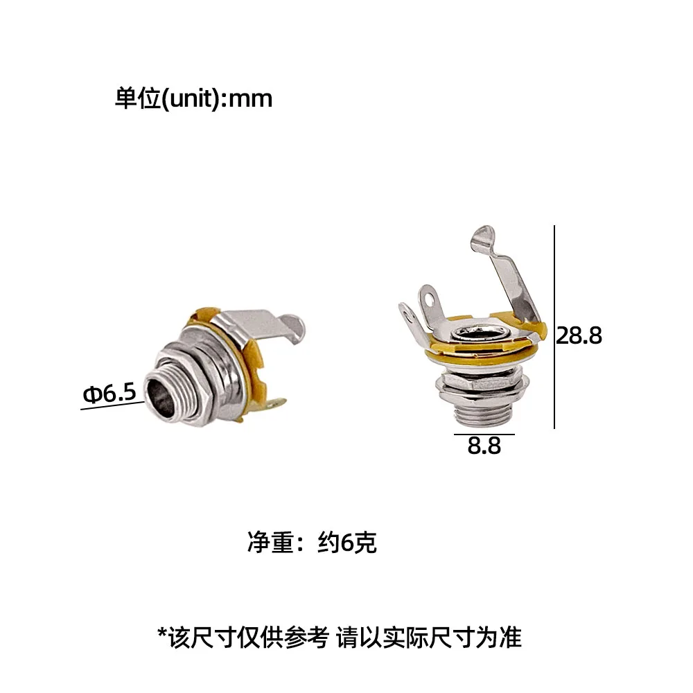 6 stücke Gitarre Stereo Stecker Jack Audio Weibliche 2-Leiter Solder Schweißen Typ Panel Buchse Mono TS Panel Chassis montieren – Detail 11