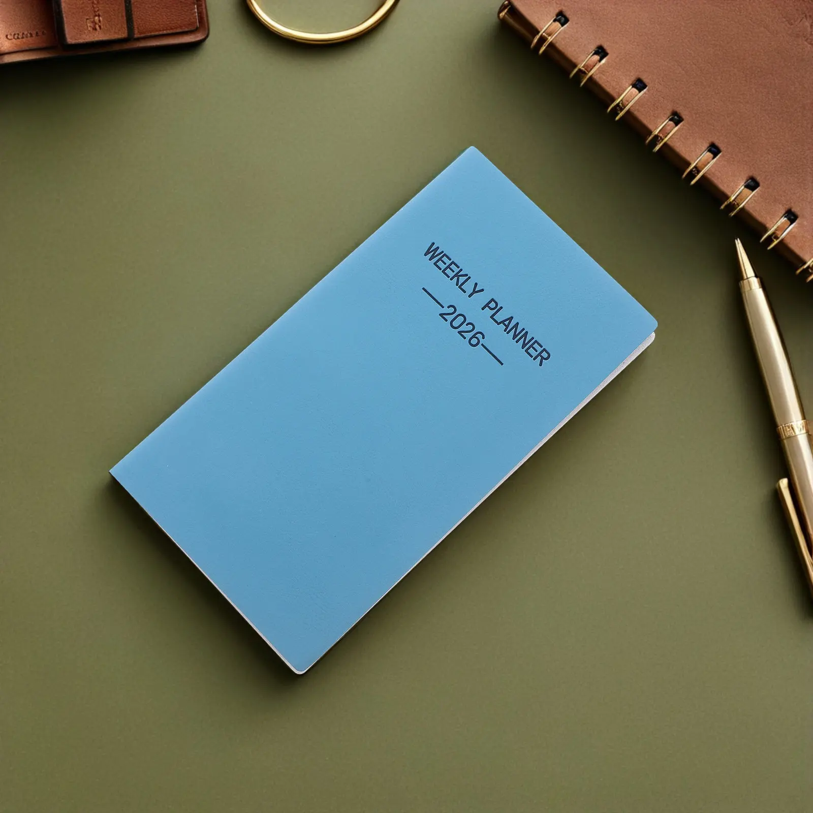A6 Weekly Planner Scheduler PU Cover Portable Travel Office Purse Compact Organizer Book Notepad Daily Weekly Calendar 2026
