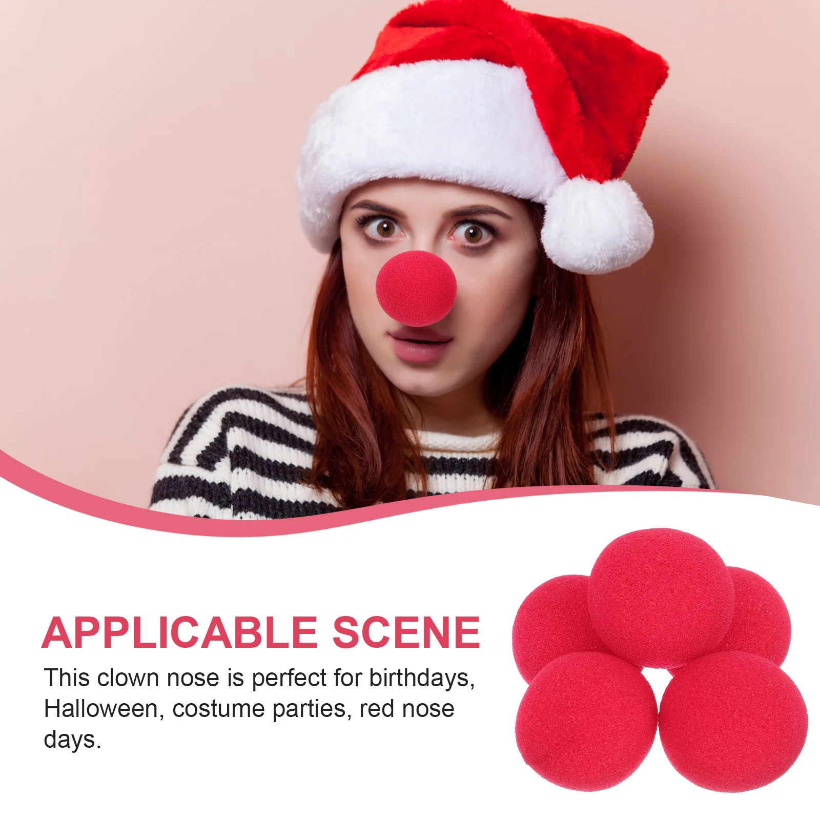 

50pcs Sponge Clown Nose Red Creative Role-Play Prop For Halloween Circus Masquerade Cosplay Party Accessory Decor
