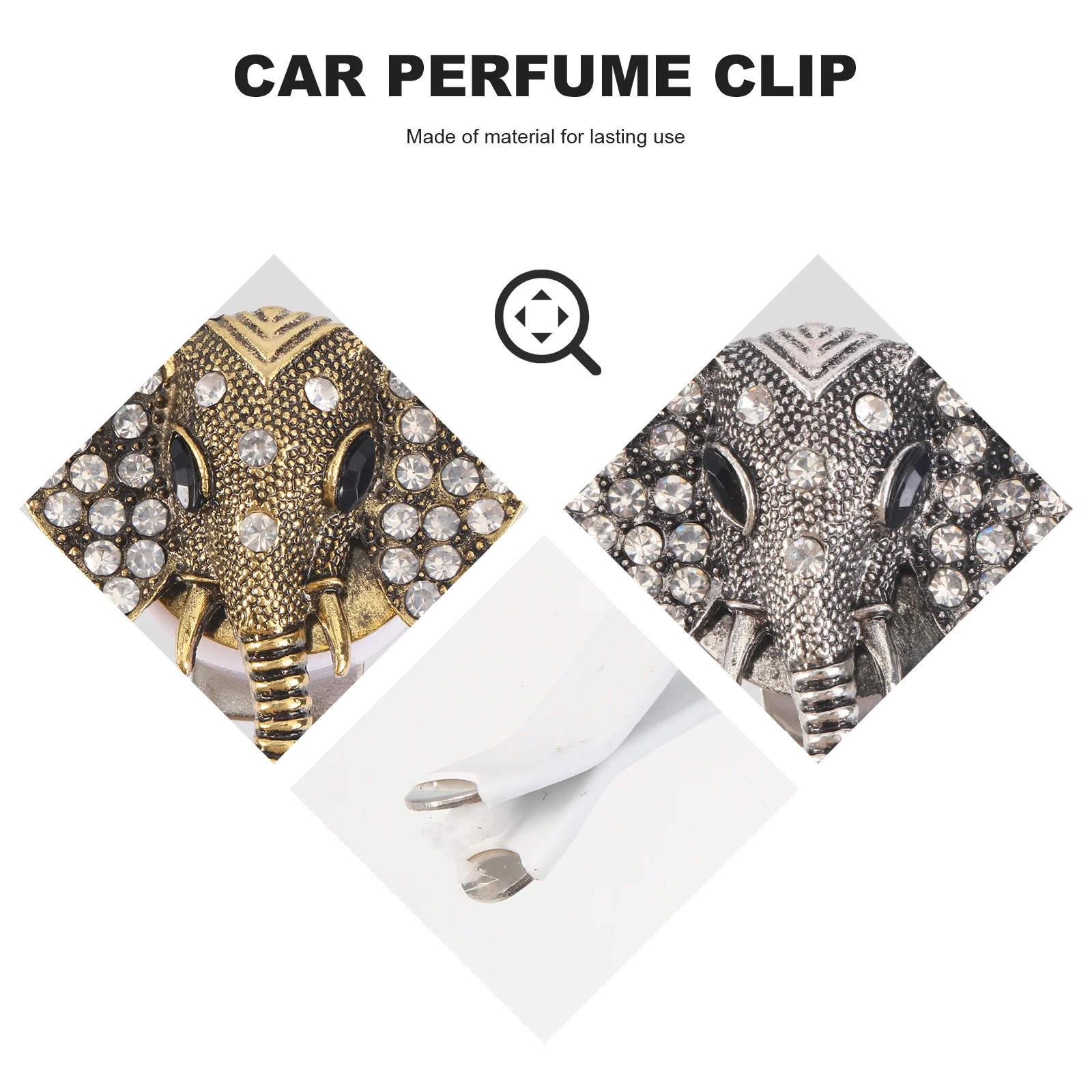 

2Pcs Car Air Freshener Clip Elephant Pattern Aroma Diffuser for Vent Decor Essential Oil Holder Stress Relief Driving Mood