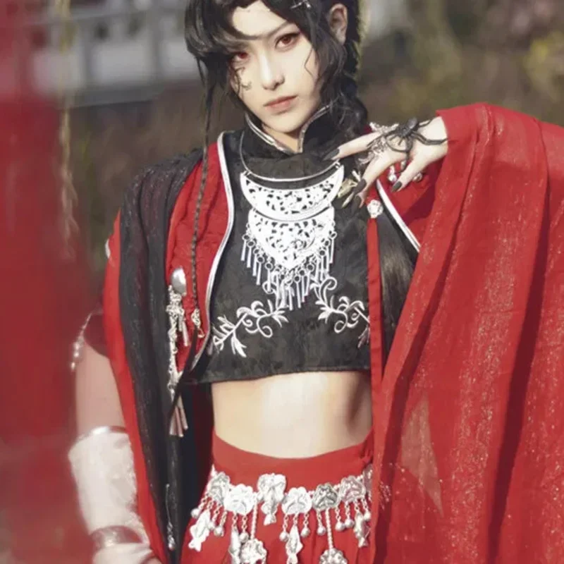 Sn66 Chinese TV series tgcf Guan Ci Fang Lian Cheng cosplay costume Hua Cheng Loulan Cos dress Hanfu full setw & C @