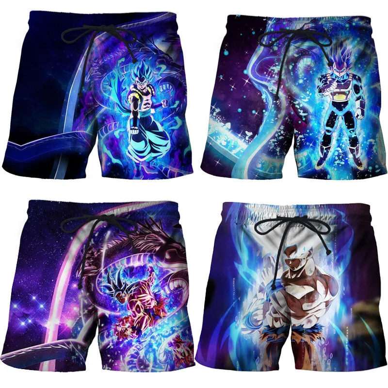 2024 New Fashion Explosive Children's 3D Printed Shorts Seven Dragon Ball Series Men's Shorts Personality Trend Casual Loose