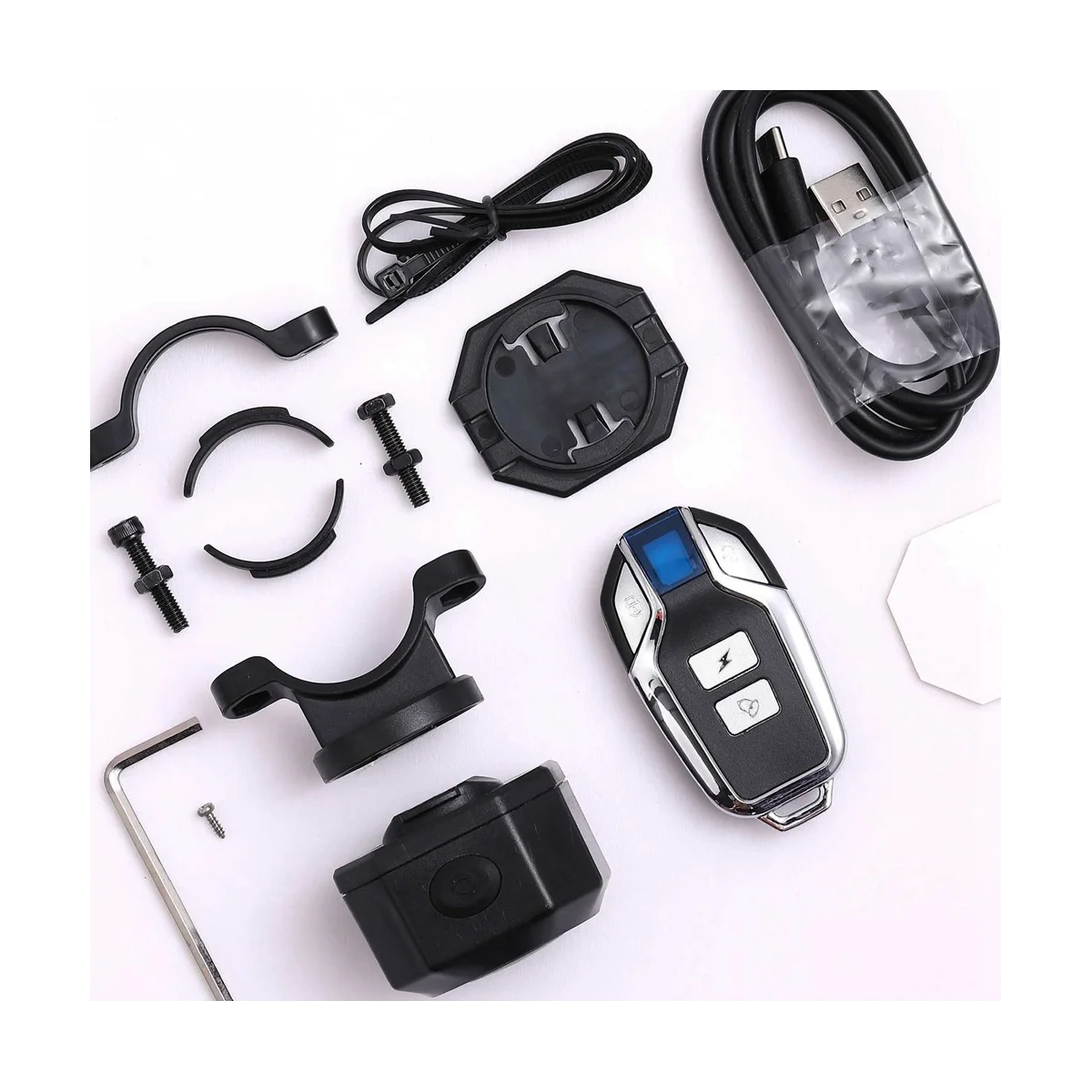 Alarm getaran tabir surya dan Alarm pengisian daya USB nirkabel tahan hujan