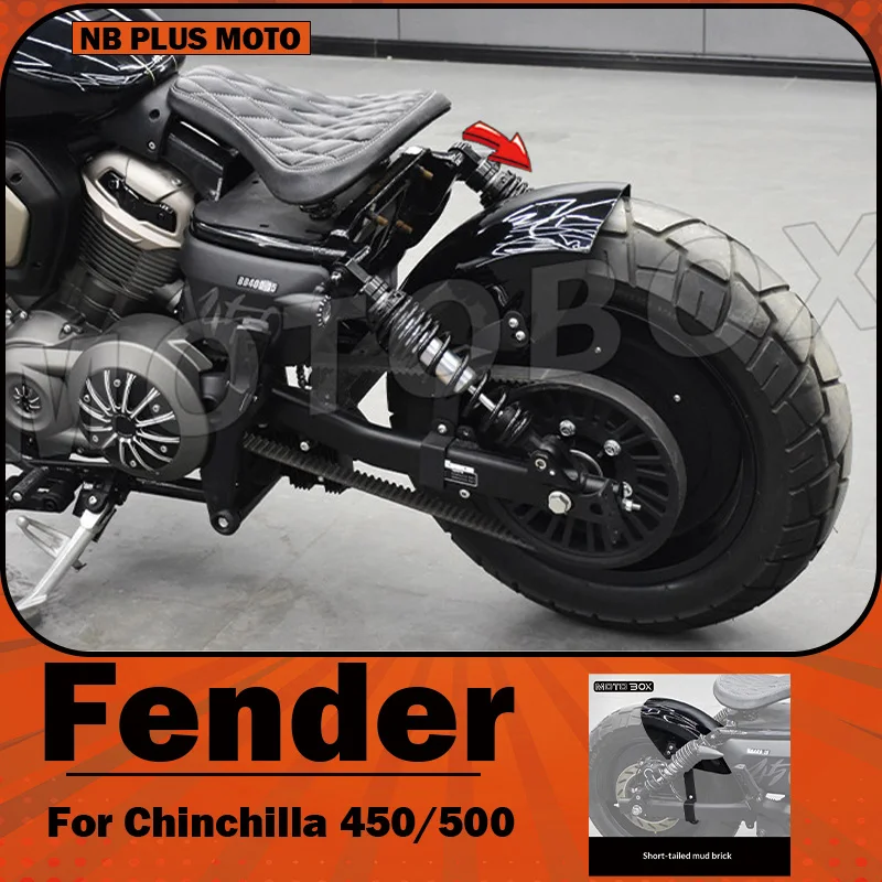 【Premium】For Chinchilla 450/500 modified with bobber-style short tail, retro-style rear fender, and sand removal plate accessori