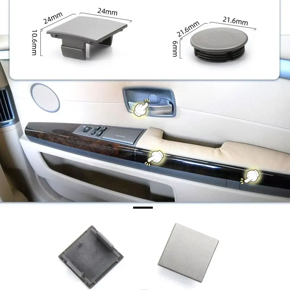 4pc Door Panel Cover Plug 51417025647 For BMW 7 Series E65 E66 745i 02-08 Grey Auto Front Door Flap Covers Auto Door Screw Cover
