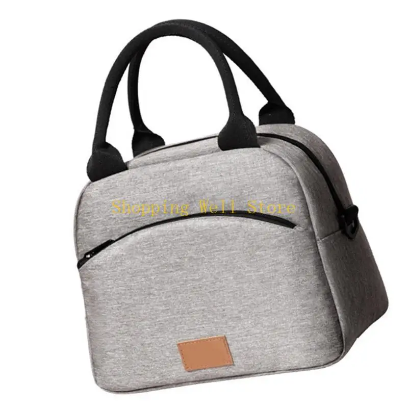 

KX4B Large Capacity Insulated Lunch Bag for Women and Men Soft Oxford Fabric Bag with Adjustable Shoulder Strap