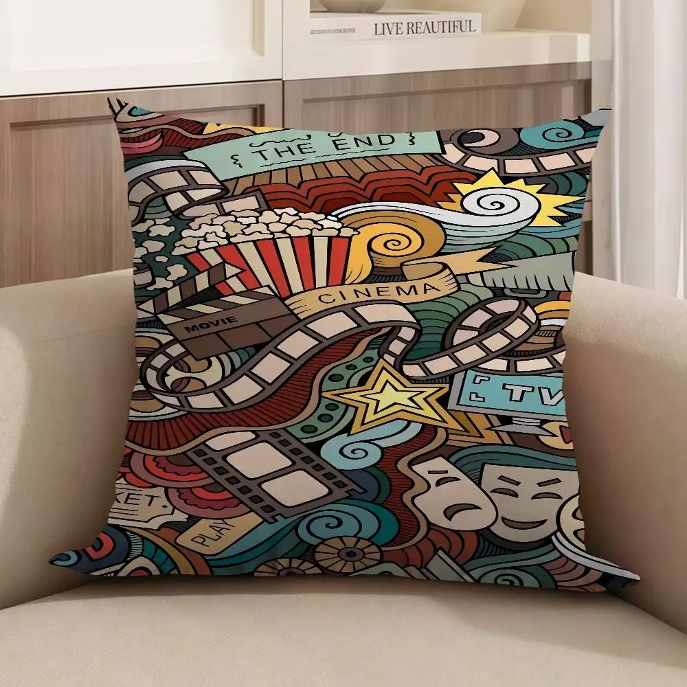

Movie - Themed Pattern Office Cushion Pillowcase Car Cushion Cover45X45CM Lumbar Pillowcase Sofa Pillowcover